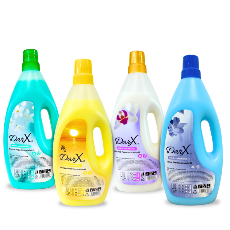 DarX Premium Green 2L, Darx Premium Yellow 2L, DarX Premium Orchid 2L a DarX Premium Blue 2L