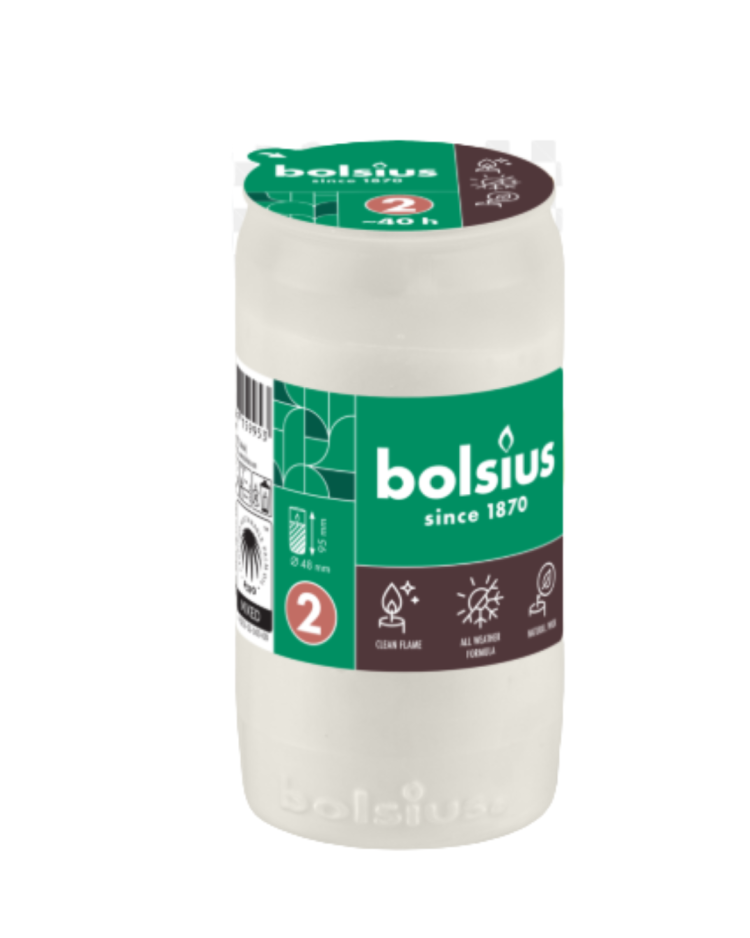 Bolsius olajos mécses betét – fehér, 90 g (kb. 40 óra égési idő)